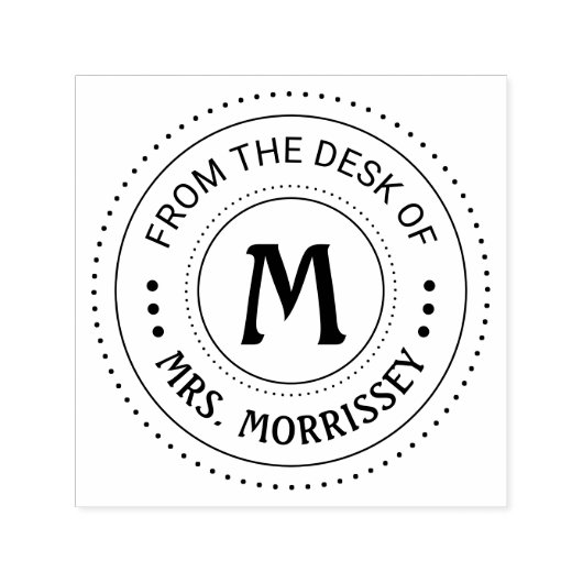 Van het bureau van leraar monogram  zelfinktende stempel (Design)