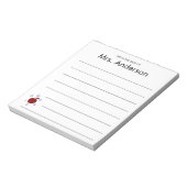 Van het bureau van leraar naam 123 ABC Appel Lined Notitieblok (Linkerzijde)