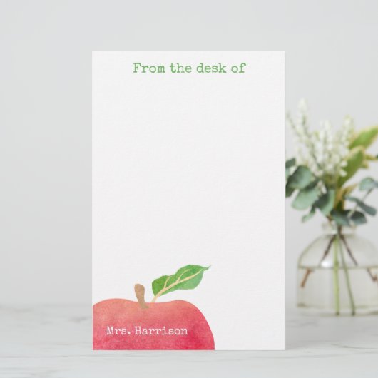 Van het bureau van leraar Red Apple, speciaal gepe Briefpapier (Staand voorkant)