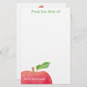 Van het bureau van leraar Red Apple, speciaal gepe Briefpapier (Voorkant / Achterkant)