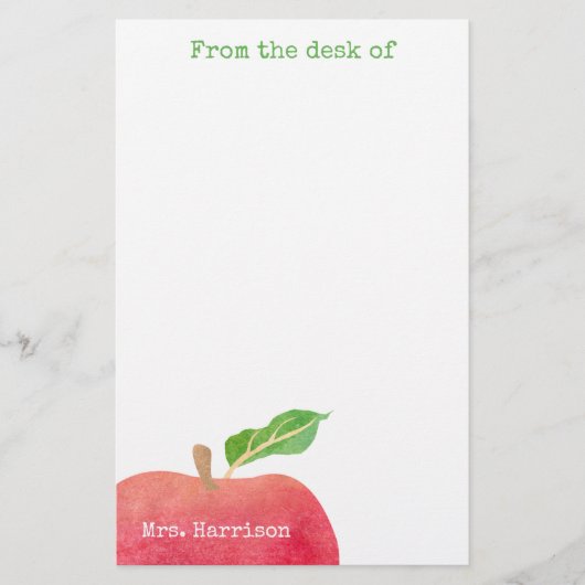 Van het bureau van leraar Red Apple, speciaal gepe Briefpapier (Voorkant)