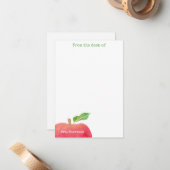 Van het bureau van leraar Red Apple, speciaal gepe Notitiekaartje (Voorkant / Achterkant in situ)