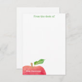 Van het bureau van leraar Red Apple, speciaal gepe Notitiekaartje (Voorkant / Achterkant)