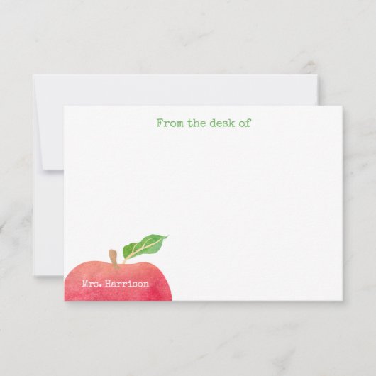 Van het bureau van leraar Red Apple, speciaal gepe Notitiekaartje (Voorkant)
