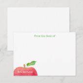 Van het bureau van leraar Red Apple, speciaal gepe Notitiekaartje (Voorkant / Achterkant)