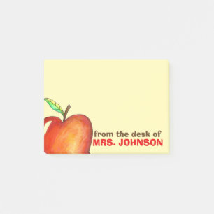 Van het bureau van leraar Red Apple, speciaal gepe Post-it® Notes