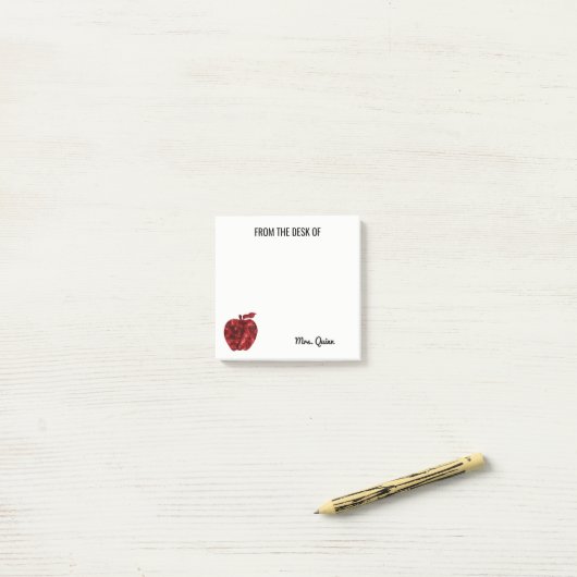 Van het bureau van leraar Red Sequin Apple Sparkle Post-it® Notes (Op bureau)