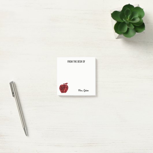 Van het bureau van leraar Red Sequin Apple Sparkle Post-it® Notes (Kantoor)