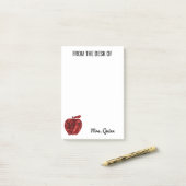 Van het bureau van leraar Red Sequin Apple Sparkle Post-it® Notes (Op bureau)