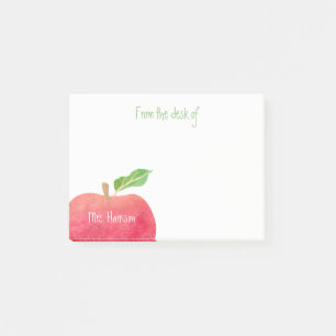 Van het bureau van leraar rode Waterverf Apple Post-it® Notes