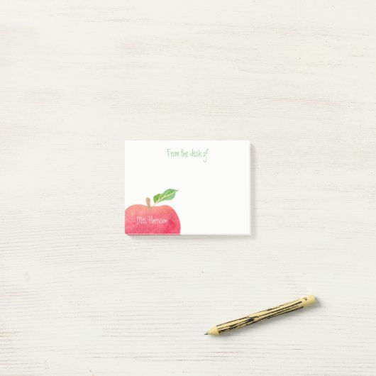 Van het bureau van leraar rode Waterverf Apple Post-it® Notes (Op bureau)