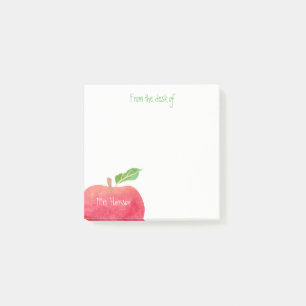 Van het bureau van leraar rode Waterverf Apple Post-it® Notes