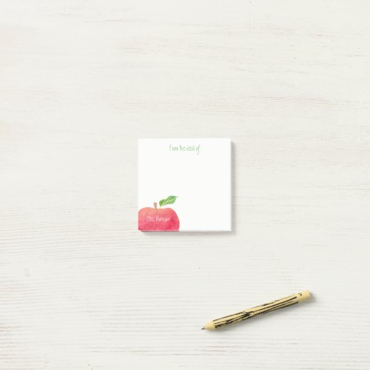 Van het bureau van leraar rode Waterverf Apple Post-it® Notes (Op bureau)