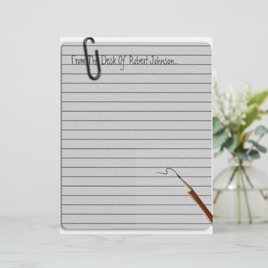 Van het bureau van? Lijnpapier (Staand voorkant)