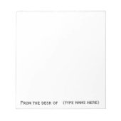 "Van het bureau van" memo-pad Notitieblok (Voorkant)