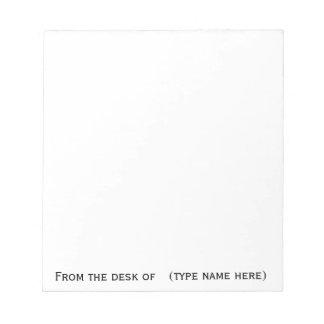 "Van het bureau van" memo-pad Notitieblok