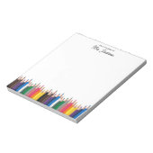 Van het bureau van met kleurpotloden notitieblok (Linkerzijde)