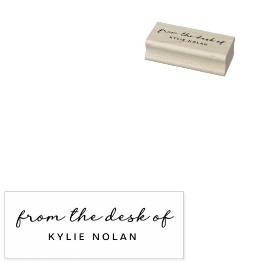 Van het bureau van modern kalligrafiehout rubberstempel (Gestempeld)