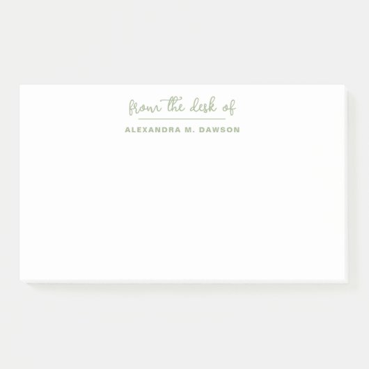 Van het bureau van moderne minimalistische salie g post-it® notes (Voorkant)