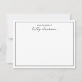 Van het bureau van Monogram Script Border Black Wh Notitiekaartje (Voorkant)
