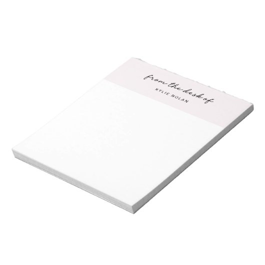 Van het bureau van Monogram Script Parel Kleurblok Notitieblok (Linkerzijde)