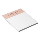 Van het bureau van Monogram Script Roze kleurblok Notitieblok (Schuin)