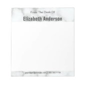 Van het bureau van Naam Elegant namaak wit marmer Notitieblok (Voorkant)