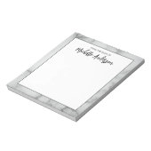 Van het bureau van namaak wit marmeren naam elegan notitieblok (Linkerzijde)