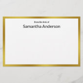 Van het bureau van Nep goud Wit Zwart Uw naam Briefpapier (Voorkant)