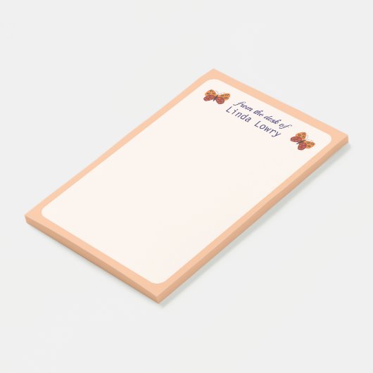 Van het bureau van Oranje vlinder Post-it® Notes (Schuin)