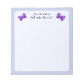 Van het bureau van Paarse vlinders Notitieblok (Voorkant)