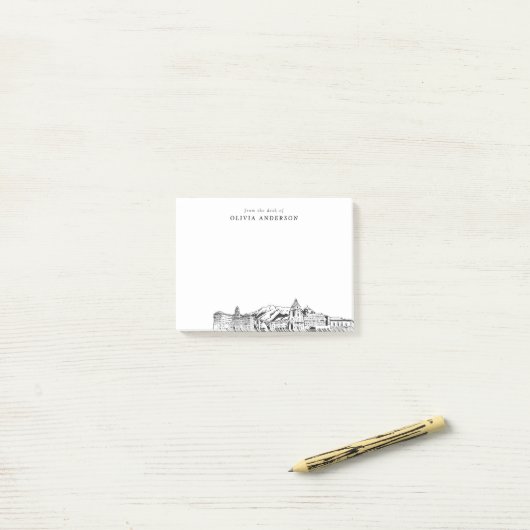 Van het bureau van Pasadena Skyline gepersonalisee Post-it® Notes (Op bureau)