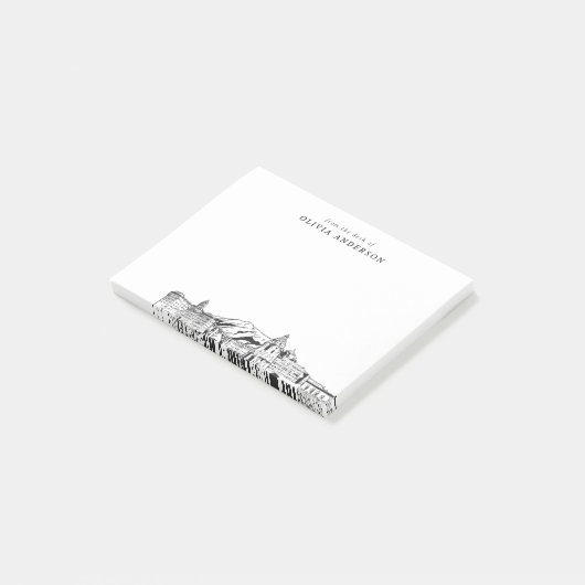 Van het bureau van Pasadena Skyline gepersonalisee Post-it® Notes (Schuin)