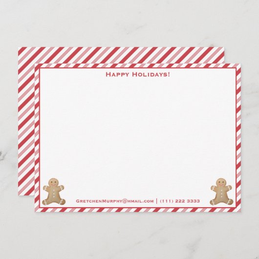Van het bureau van | Pepermuntstrepen peperkoek Feestdagenkaart (Voorkant / Achterkant)
