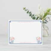 Van het bureau van Preppy Navy en Blush Roses Fees Bedankkaart (Staand voorkant)