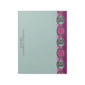 Van het bureau van Pretty Teal Floral Notitieblok (Linkerzijde)