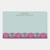 Van het bureau van Pretty Teal Floral Post-it® Notes (Voorkant)