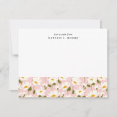Van het bureau van roze wit madeliefje bloempatroo notitiekaartje (Voorkant)