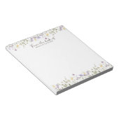 Van het bureau van rustieke wilde bloemen notitieblok (Schuin)