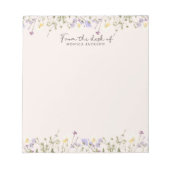 Van het bureau van rustieke wilde bloemen notitieblok (Voorkant)