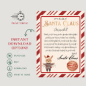 Van het bureau van Santa Claus Rendier Santa Lette Poster