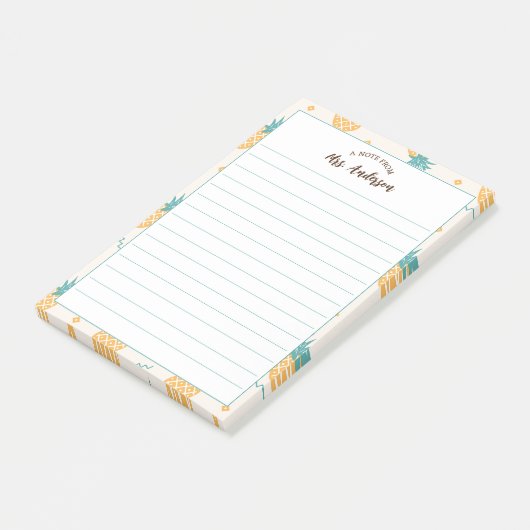 Van het bureau van Schattigee meisjesananasmotief Post-it® Notes (Schuin)