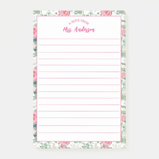 Van het bureau van Schattigee meisjesbloemmotief Post-it® Notes (Voorkant)