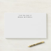 Van het bureau van Simple Monogram Grijs Post-it® Notes (Op bureau)