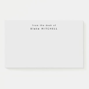 Van het bureau van Simple Monogram Grijs   Post-it® Notes
