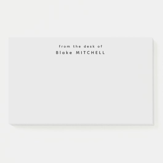 Van het bureau van Simple Monogram Grijs Post-it® Notes (Voorkant)
