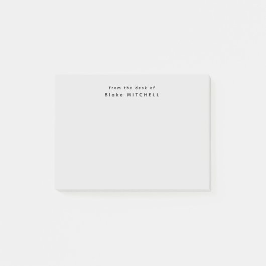 Van het bureau van Simple Monogram Grijs   Post-it® Notes (Voorkant)
