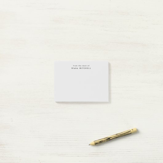 Van het bureau van Simple Monogram Grijs   Post-it® Notes (Op bureau)