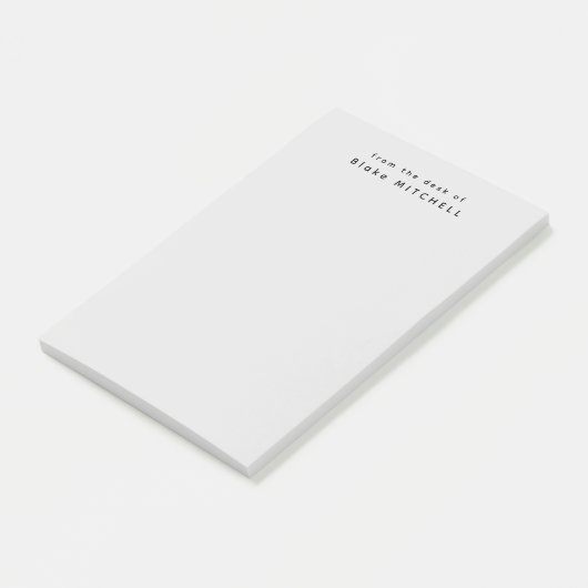 Van het bureau van Simple Monogram Grijs Post-it® Notes (Schuin)