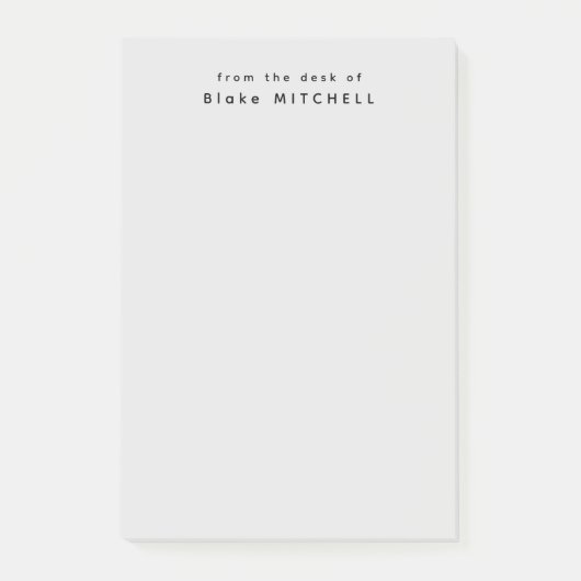 Van het bureau van Simple Monogram Grijs Post-it® Notes (Voorkant)